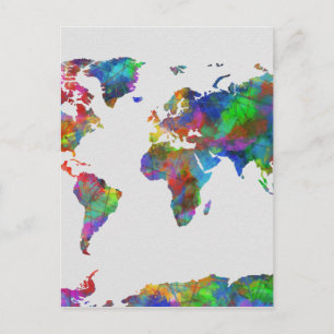 Weltkarte Postkarte