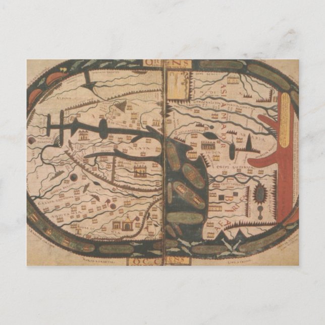 Weltkarte Postkarte (Vorderseite)