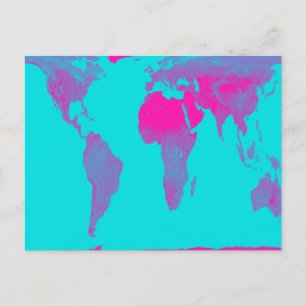 Weltkarte Postkarte