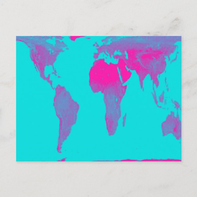 Weltkarte Postkarte (Vorderseite)