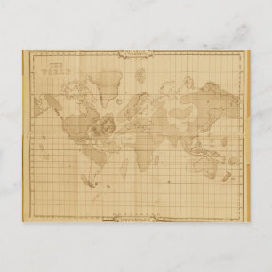 Weltkarte Postkarte