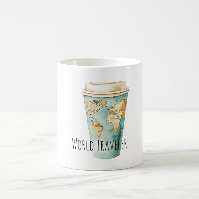 Weltkarte Reise Kaffeetasse (Mittel)