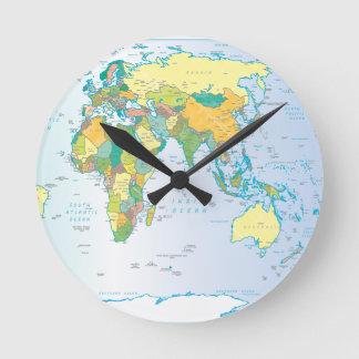 Weltkarte Runde Wanduhr