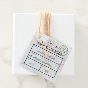 Weltkarte Save the Date Geschenkanhänger