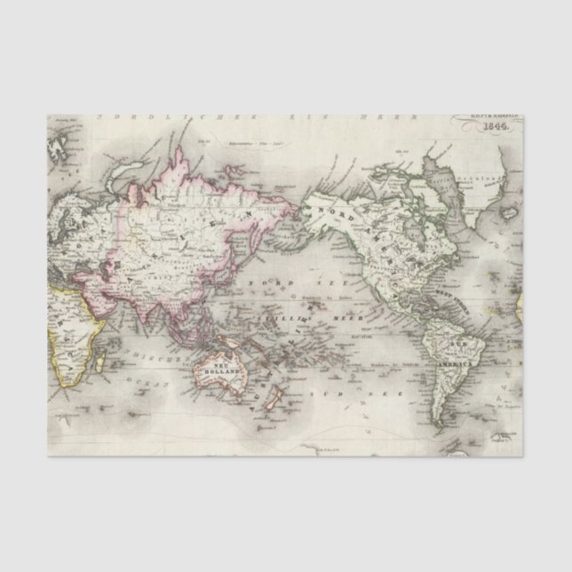Weltkarte Seidenpapier (Vorderseite)