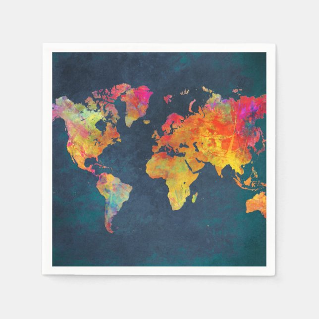 Weltkarte Serviette (Vorderseite)