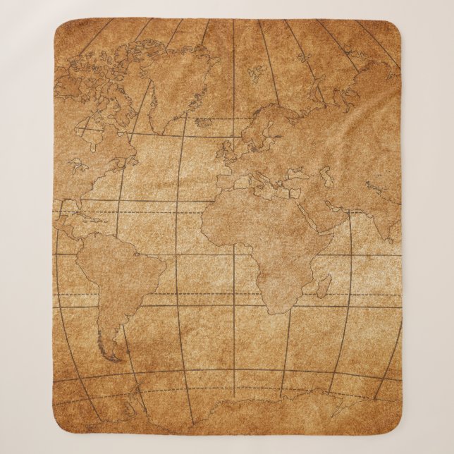 Weltkarte Sherpadecke (Vorderseite)