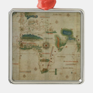 Weltkarte Silbernes Ornament