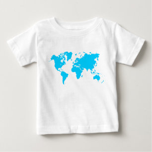 Weltkarte - Sky Blue Baby T-shirt