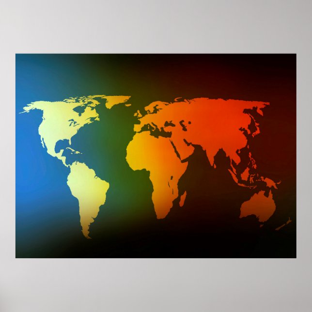 Weltkarte Tag und Nacht Poster (Vorne)