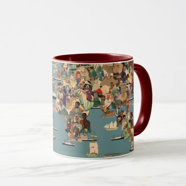 Weltkarte Tasse (VorderseiteRechts)