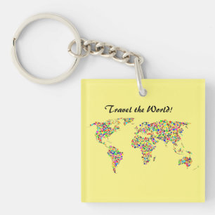 Weltkarte und Reise um die Welt Schlüsselanhänger