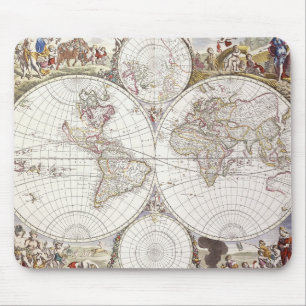 Weltkarte vom Atlas Maior Mousepad
