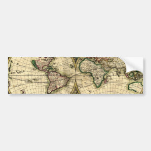 Weltkarte von 1689 Geschenken Autoaufkleber