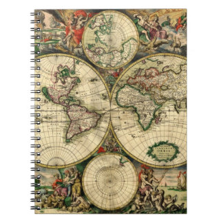 Weltkarte von 1689 Geschenken Notizblock