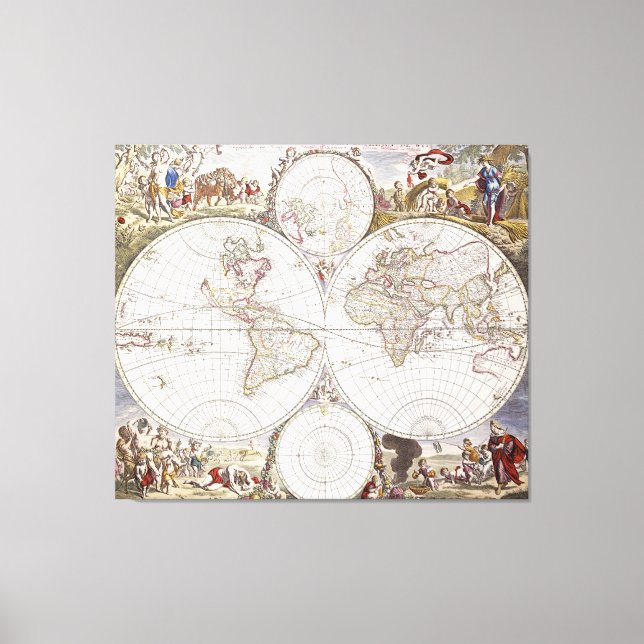 Weltkarte von Atlas Maior Leinwanddruck (Vorderseite)