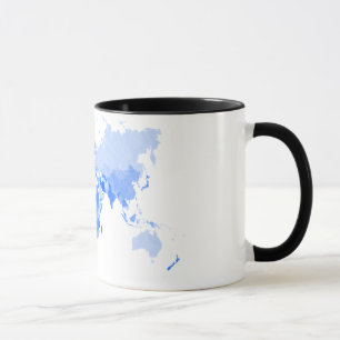 Weltkarte zerknittertes hellblaues tasse