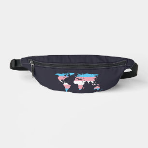 Weltkarte zum Transgender-Stolz   Bauchtasche