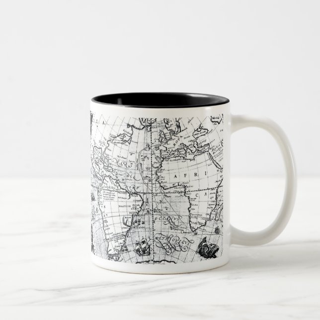 Weltkarte Zweifarbige Tasse (Rechts)