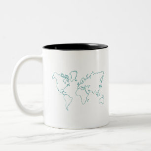 Weltkarte Zweifarbige Tasse