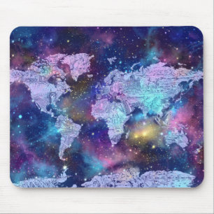 Weltkartegalaxieblau 4 mousepad