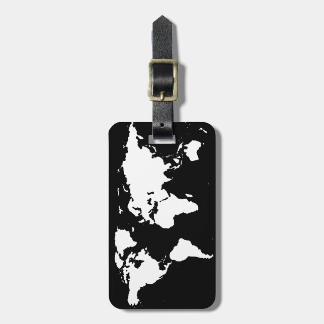 Weltkarten ~ benutzerdefinierbare Farbe Gepäckanhänger (Vorderseite vertikal)