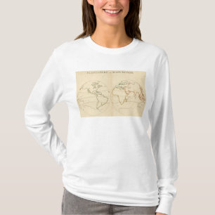 Weltkarten-Kontur T-Shirt