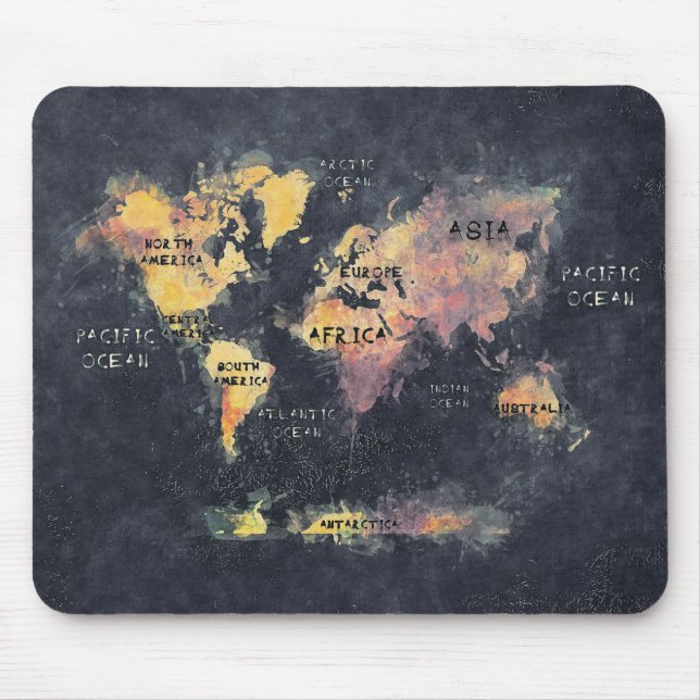 Weltkarten-Mauspad Mousepad (Vorne)