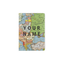 Weltkarten - Personalisierter Passport-Cover Passhülle