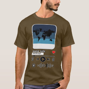 Weltkartenmusik im Musikplayer T-Shirt