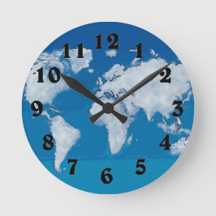 Weltkartenuhr Runde Wanduhr
