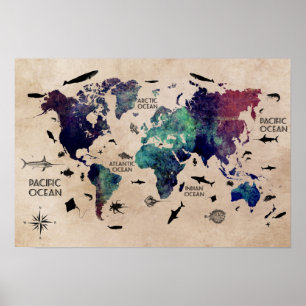 Weltkarteplakat Poster