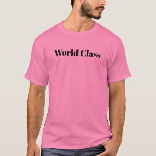 Weltklasse Schwarzes Logo Herren Rosa T-Shirt