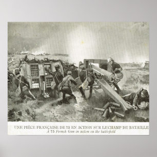 Weltkrieg 1, französische Artillerie in der Aktion Poster