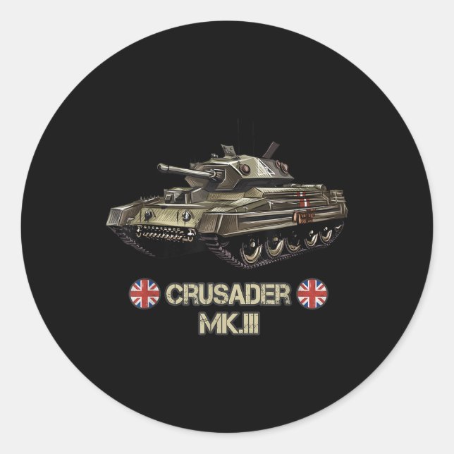 Weltkrieg 2 Britische Armee Tank Kreuzfahrer Mk.3  Runder Aufkleber (Vorderseite)