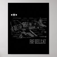Weltkrieg 2 F6f Hellcat Kampfflugzeug-Blueprint