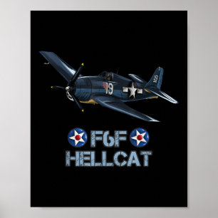 Weltkrieg 2 F6f Hellcat Kampfflugzeug Poster