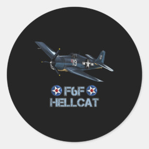 Weltkrieg 2 F6f Hellcat Kampfflugzeug Runder Aufkleber