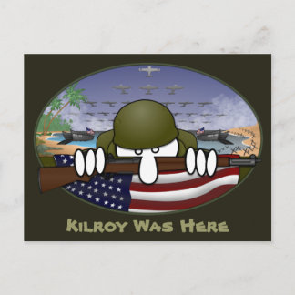 Weltkrieg 2 Kilroy Postcard 2 Postkarte