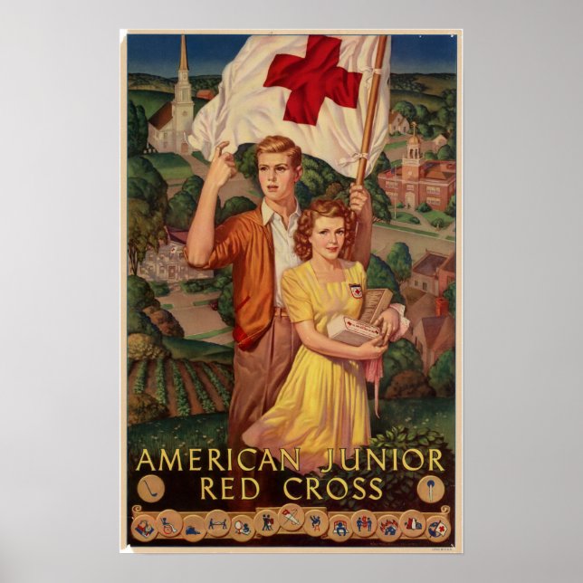Weltkrieg Amerikanisches Junior-Rotes Kreuz Poster (Vorne)