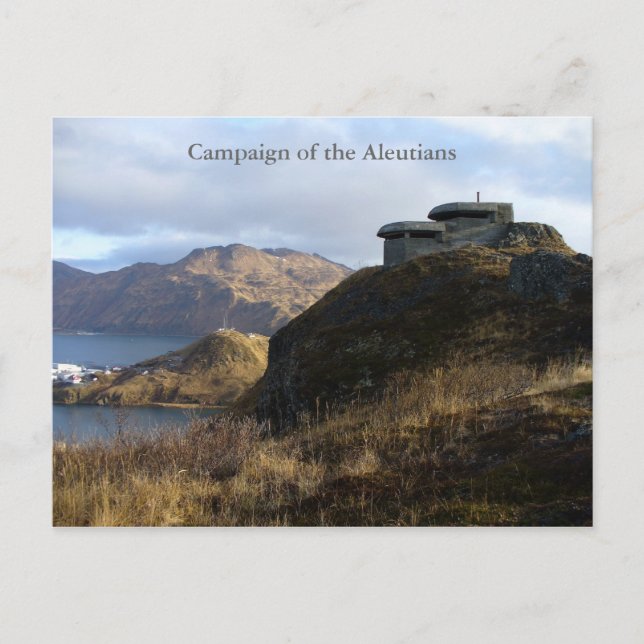Weltkrieg Aussichtsbunker, Insel Unalaska Postkarte (Vorderseite)