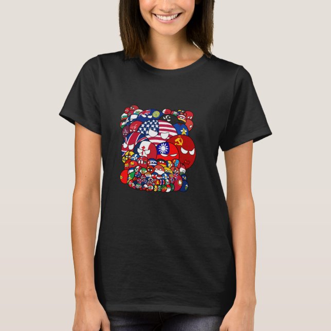Weltkrieg der Landbälle lustig T-Shirt (Vorderseite)