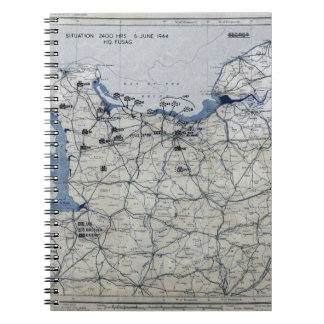 Weltkrieg-Invasionstag-Karte am 6. Juni 1944 Notizblock
