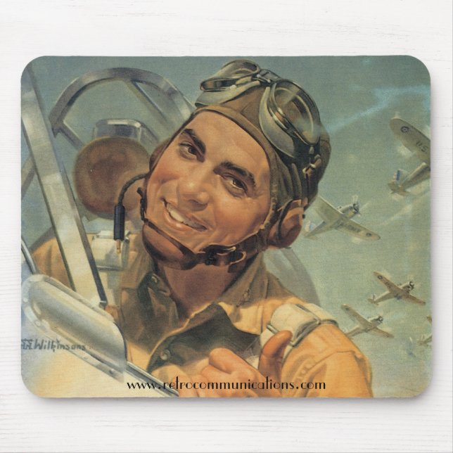Weltkrieg ll Pilot in der Aktion Mousepad (Vorne)