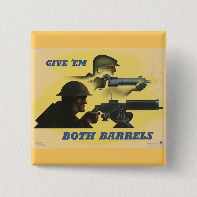 Weltkrieg Patriotisches Poster Button (Vorderseite)