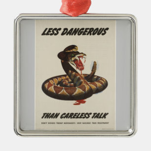 Weltkrieg Patriotisches Poster-Ornament Silbernes Ornament