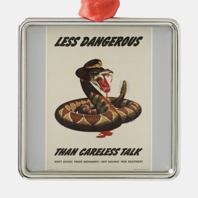 Weltkrieg Patriotisches Poster-Ornament Silbernes Ornament (Vorne)