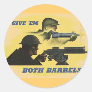 Weltkrieg Patriotisches Poster Runder Aufkleber