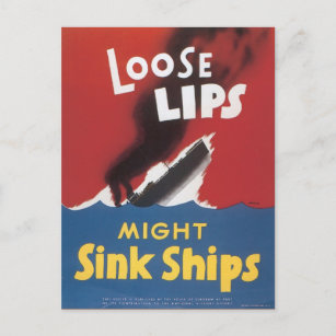 Weltkrieg Postkarten, Loose Lips Sink Schiffe! Postkarte