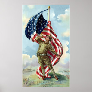 Weltkrieg-Soldat -- Grenze Poster